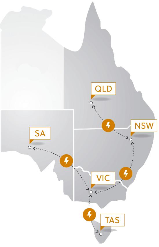 National Energy Market map